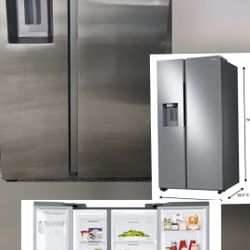 (Brand New)Samsung - 27.4 cu. ft. Open Box Side-by-Side Stainless Refrigerator
(Delivery Available)