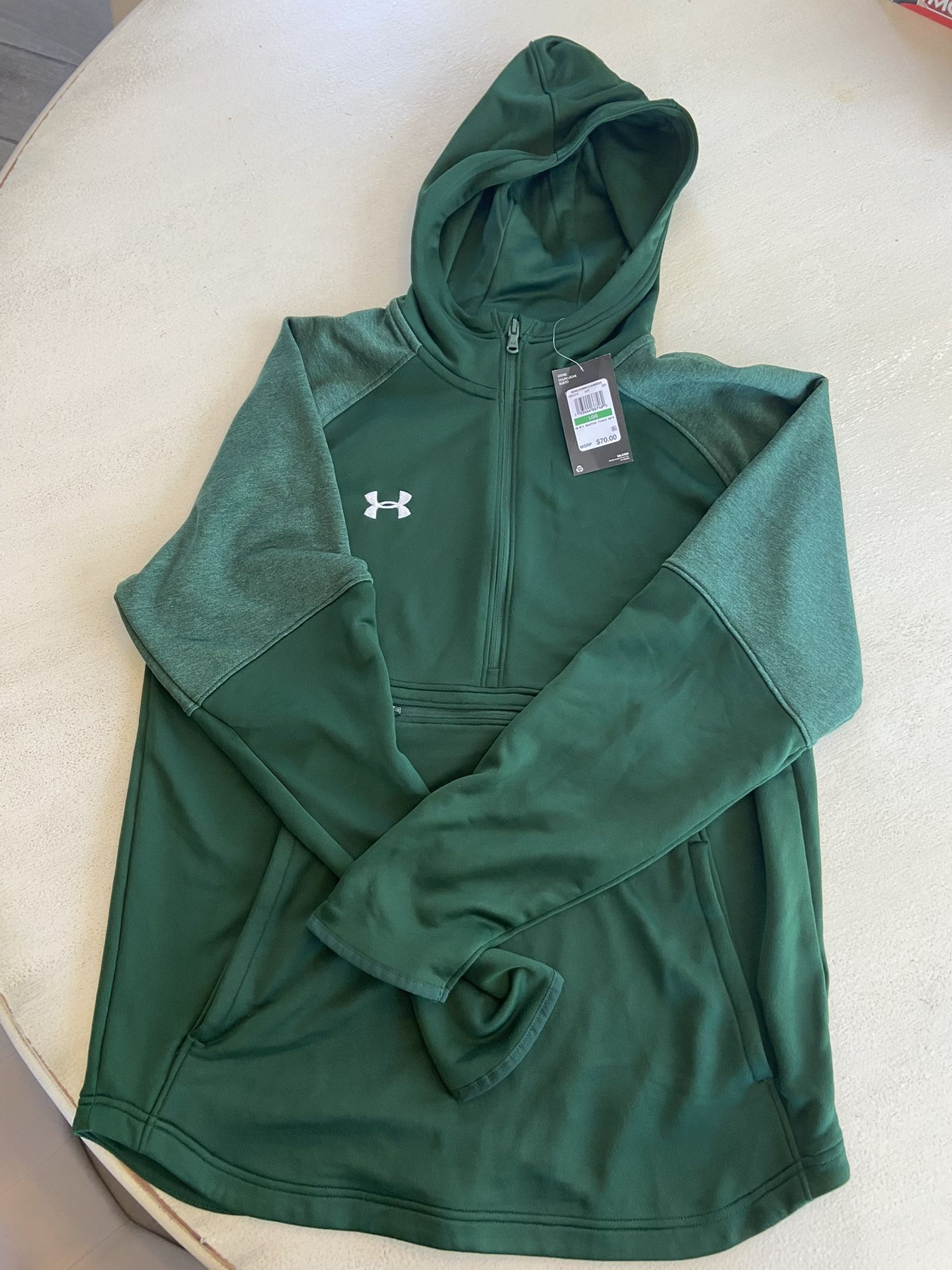 Under Armour Men’s Zip Up Fleece - Green (Large)