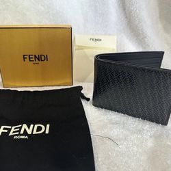 Fendi Zucca Pattern Bifold Wallet Black