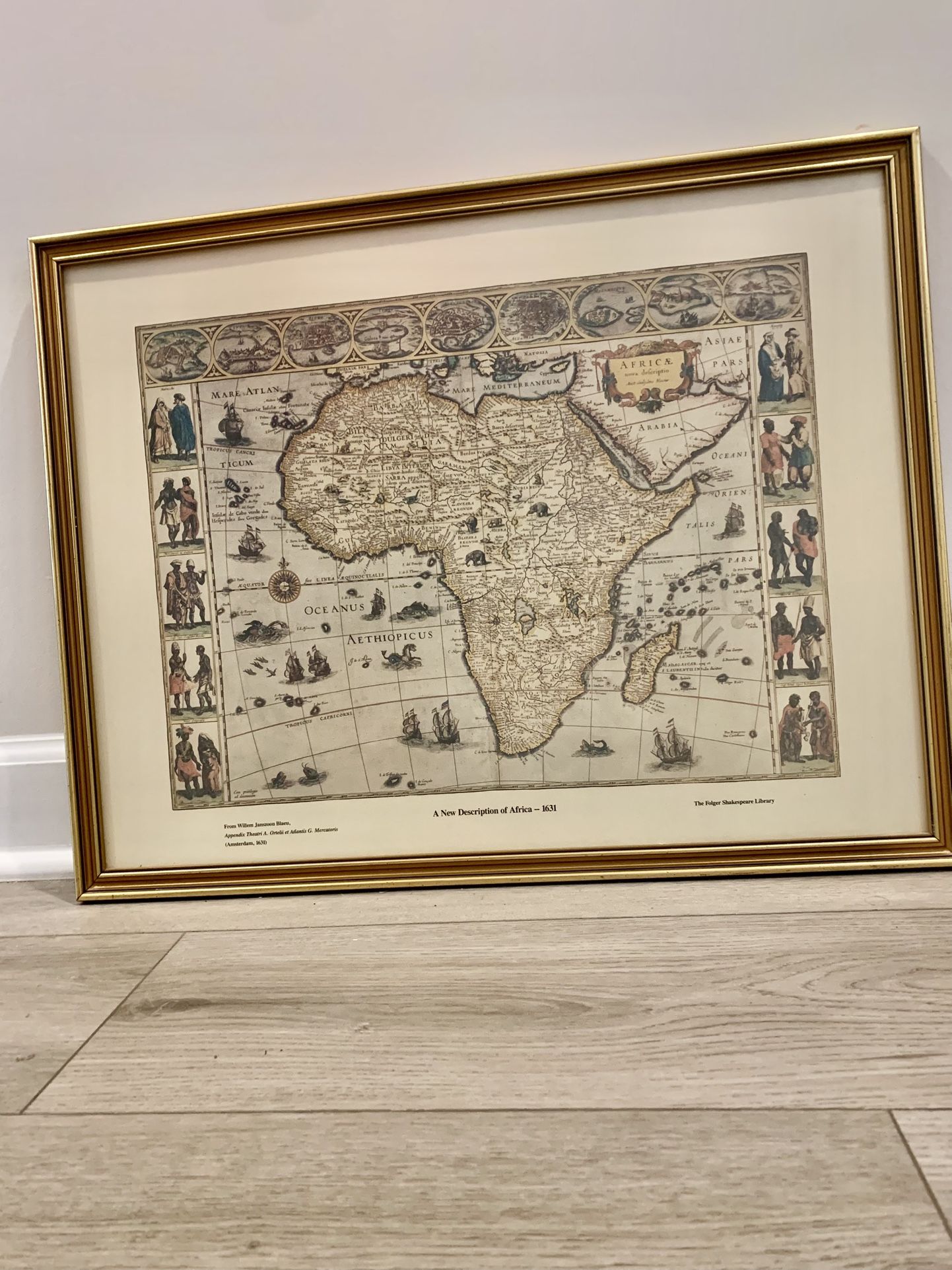 Framed Art - Map of Africa in 1631
