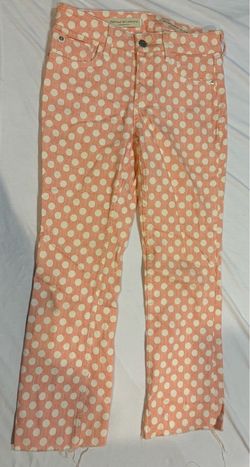 Pilcro and Letterpress Anthropologie Pants Orange & White Polka Dots Size 26
