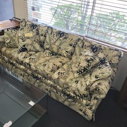 Tropical Print Couch. Vintage Sofa