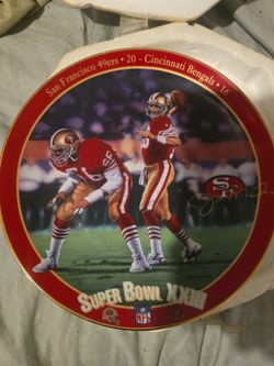 Super Bowl XXIII Joe Montana King of Comebacks commerative plate