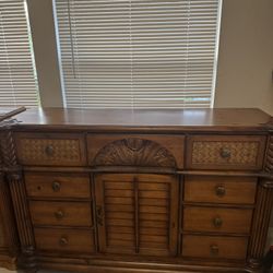 Very nice dresser with fireplace mantle 