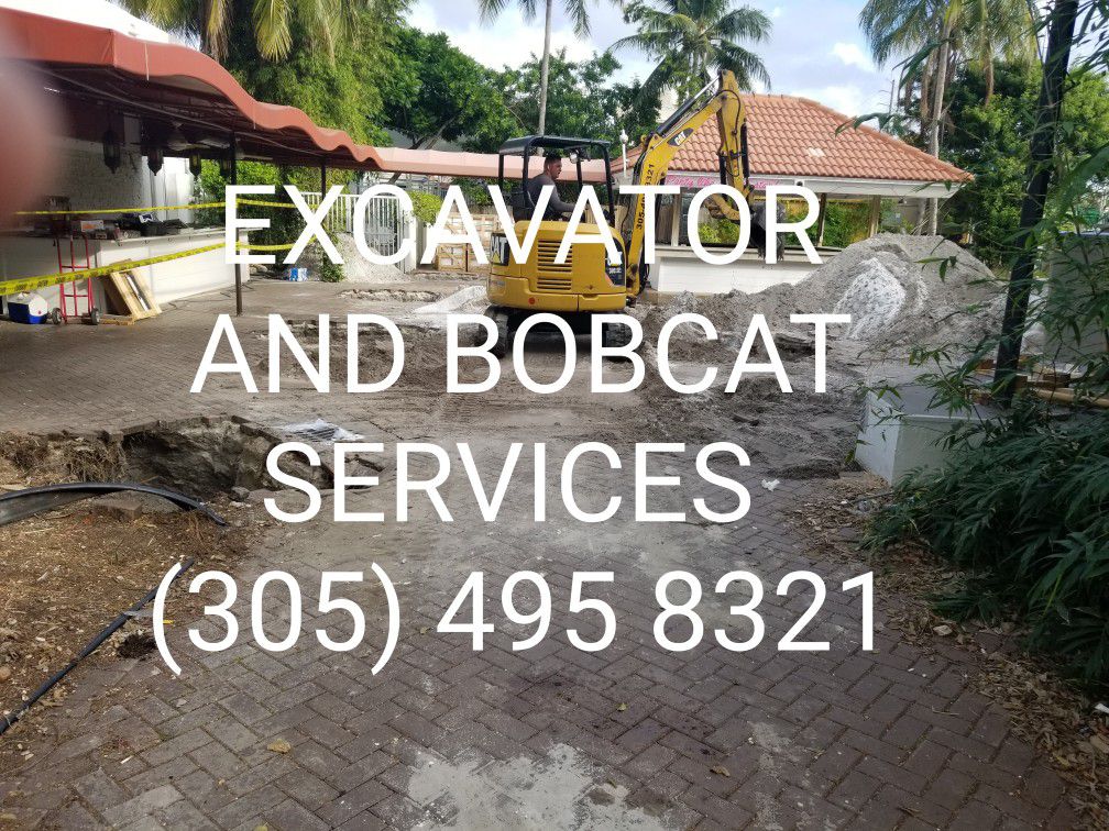 Excavator Bobcat And Dump Trailer SERV/ICES 