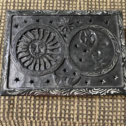 Sone Trinket Box Featuring A Carved Sun And Noon