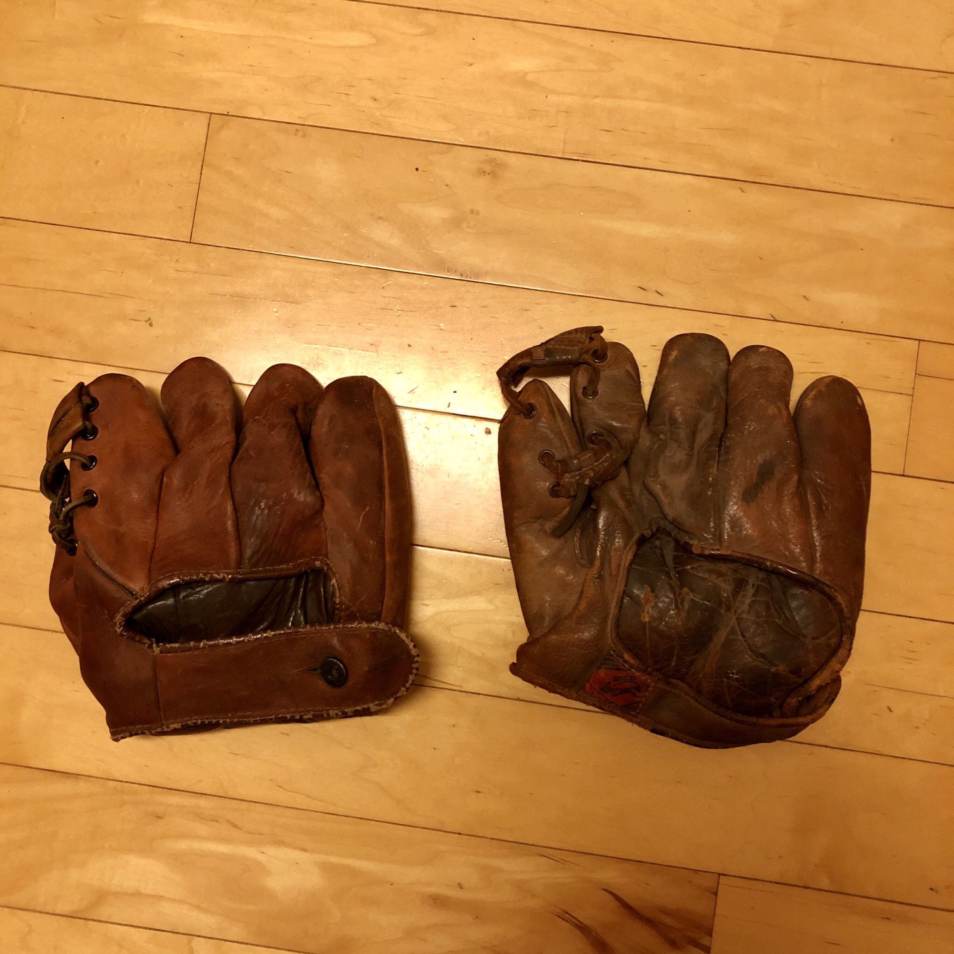 Two Split Finger Baseball Gloves