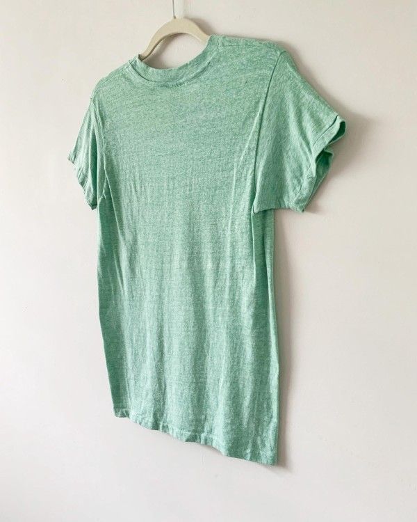 Bershka girl bright green texture short sleeve t tee shirt top women's Size m medium