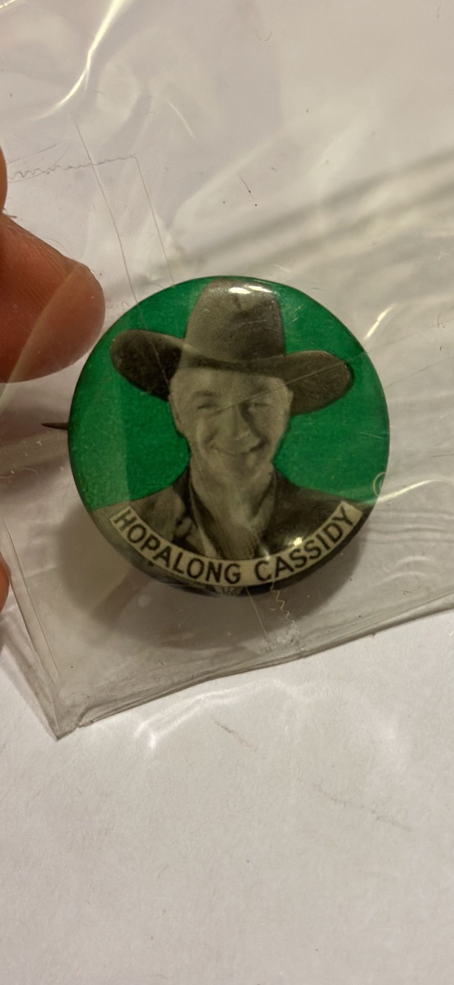 Vintage 1950s Hopalong Cassidy Pinback Button 1 1/4" VTG TV Show Western