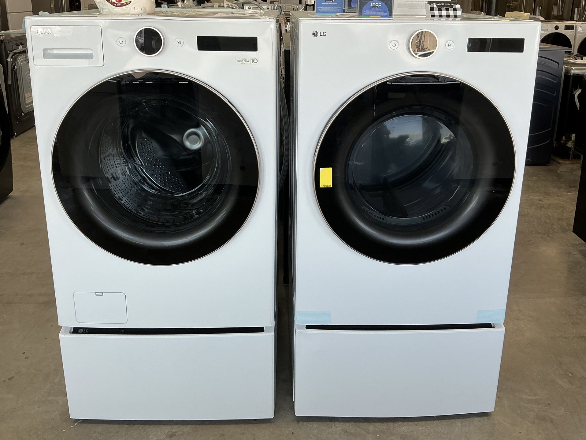 LG Stackable - 5.0 cu. ft. Front Load Washer + 7.4 cu. ft. Vented Gas Dryer - Free One Year Warranty