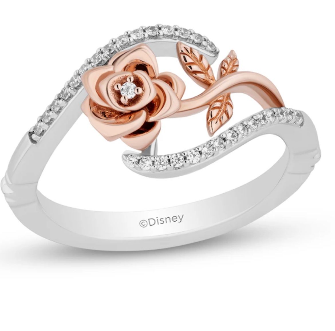 Rose Gold Diamond Ring From Zales Disney Belle Collection. Comes with lifetime protection plan.