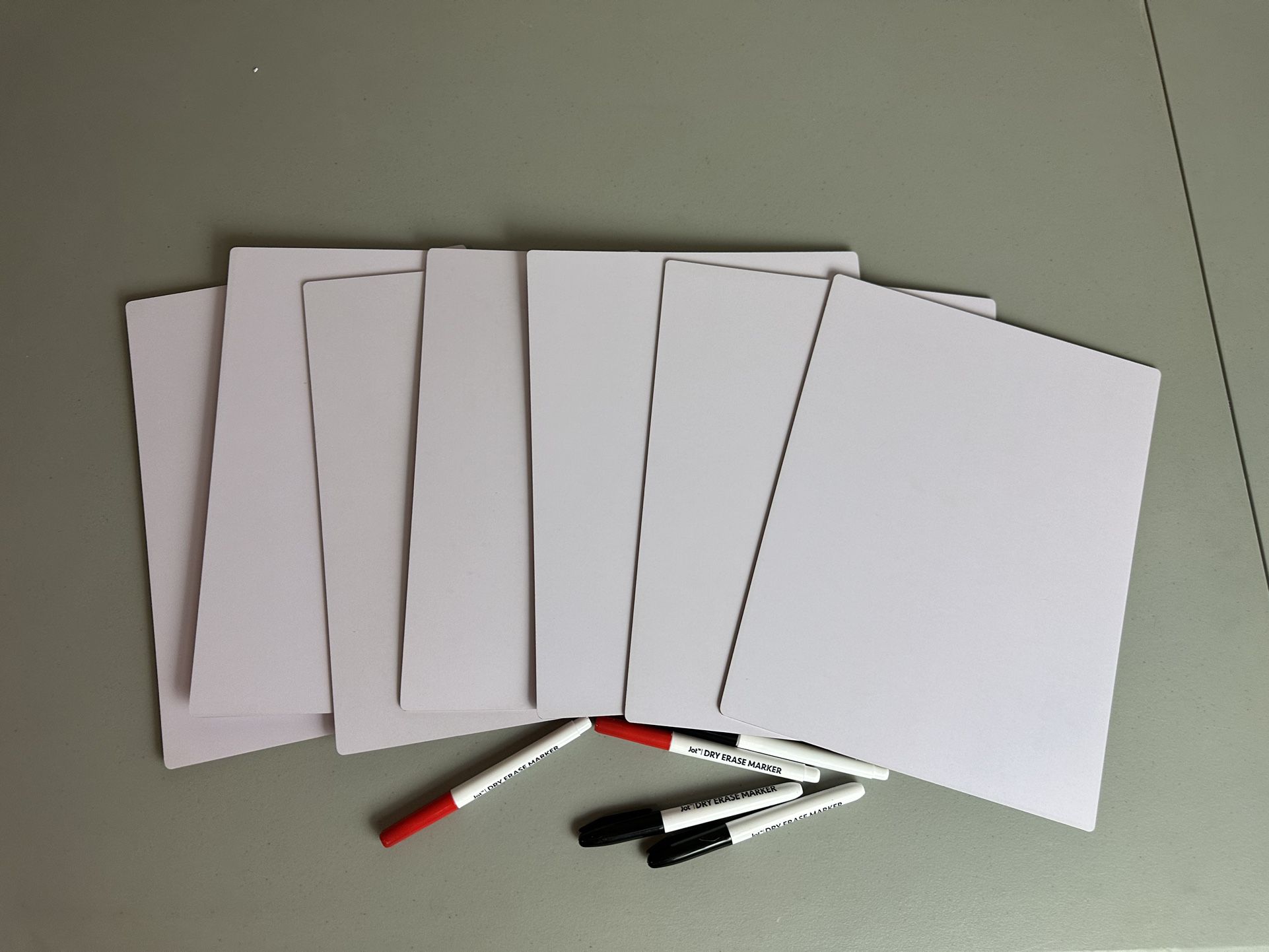7 new double sided dry erase boards with 5 dry erase markers