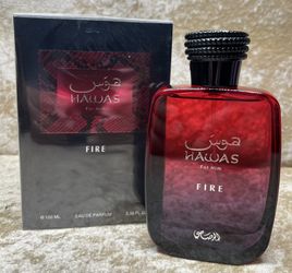 Hawas Fire Eau De Parfum 3.38 Fl. Oz./100 Ml. Sealed Box