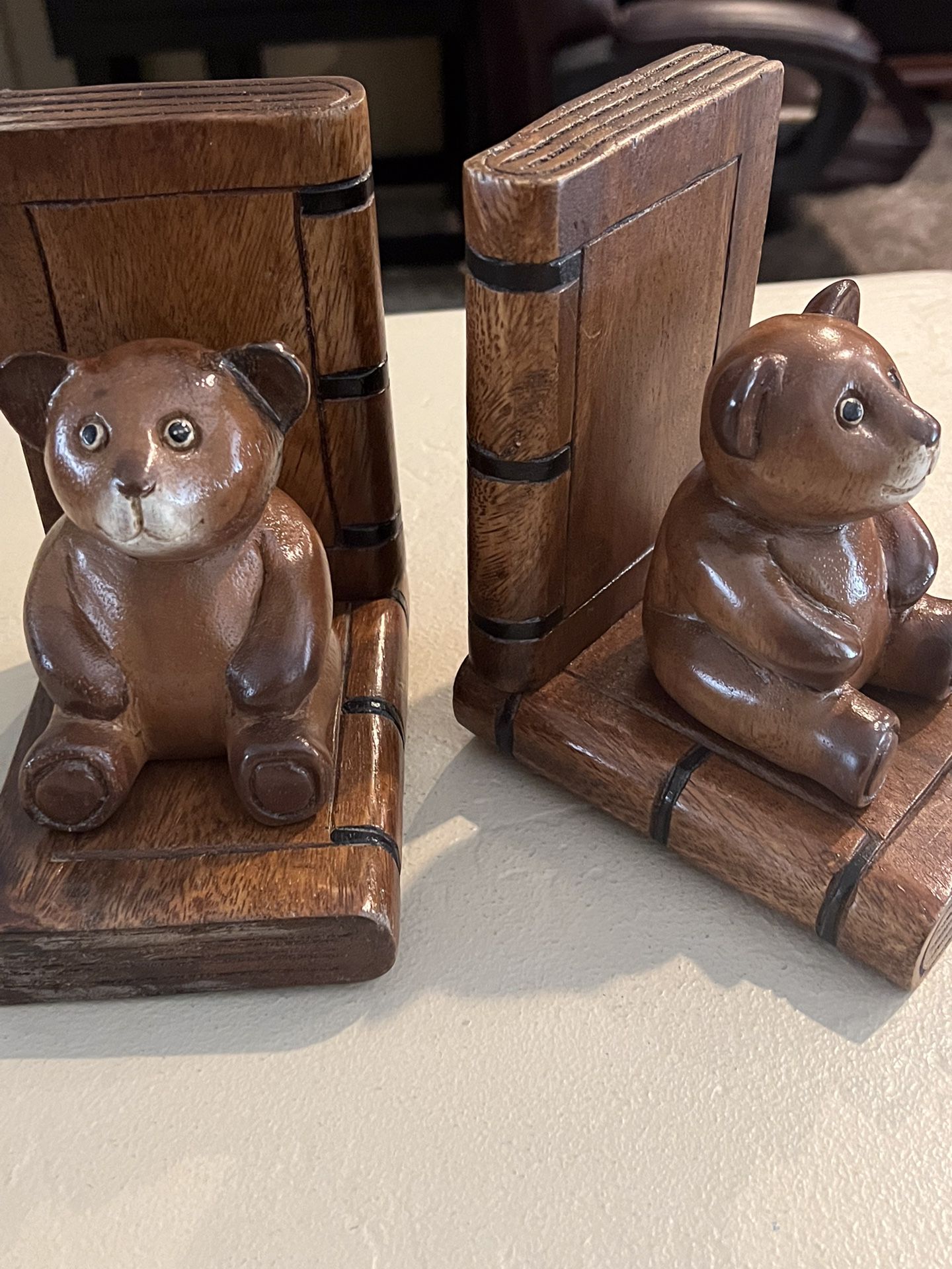 Cute Little Brown Bears.  Bookends Or Decoration.  New