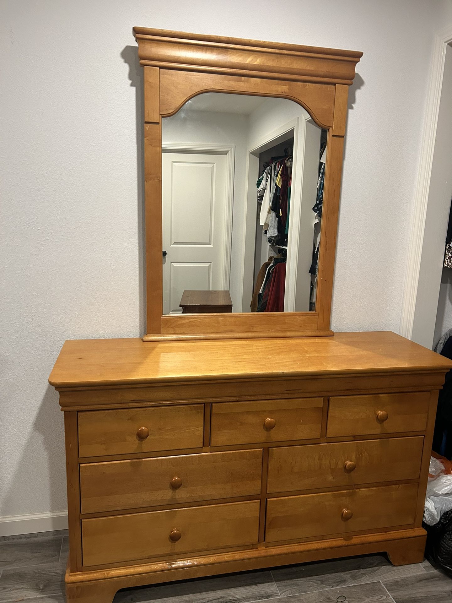 Beautiful Wood Dresser With Mirror