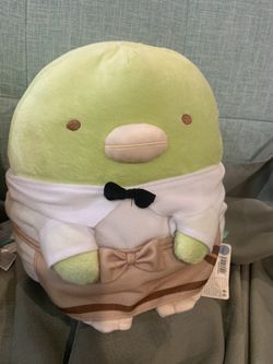 San-X Sumikko Gurashi Green Penguin Barista Cafe Waiter 11” Plush With Tags