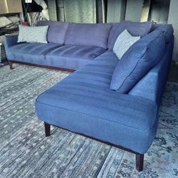 Midnight Blue Macy’s Jollene 2pc Sectional Sofa