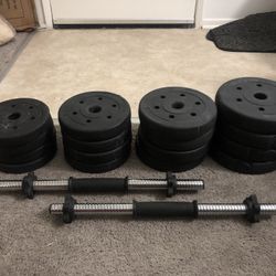 Adjustable Free Weights (Approximately 70 lbs)
