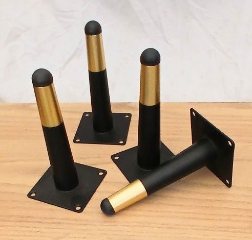 Set Of Four Black And Gold Sofa Legs
