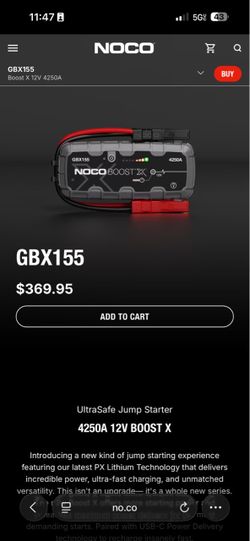 NOCO Boost X GBX155 4250A 12V Jump Starter