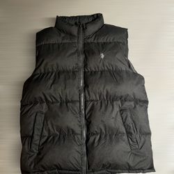 Grey USA Polo Puffer Vest 