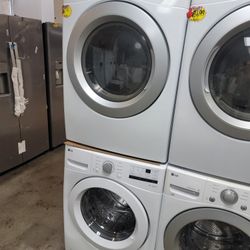 LG Front Loading Washer And Stackable Electric 220volt Dryer Set 