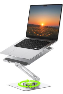 acer Laptop Stand for Desk - with 360 Swivel Base, Rotating Laptop Riser for Desk, Adjustable Computer Stand for Laptops, Ergonomic Riser Holder Folda