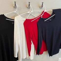 Set of 4 Christopher & Banks Size XL long tunic shirts, excellent condition
