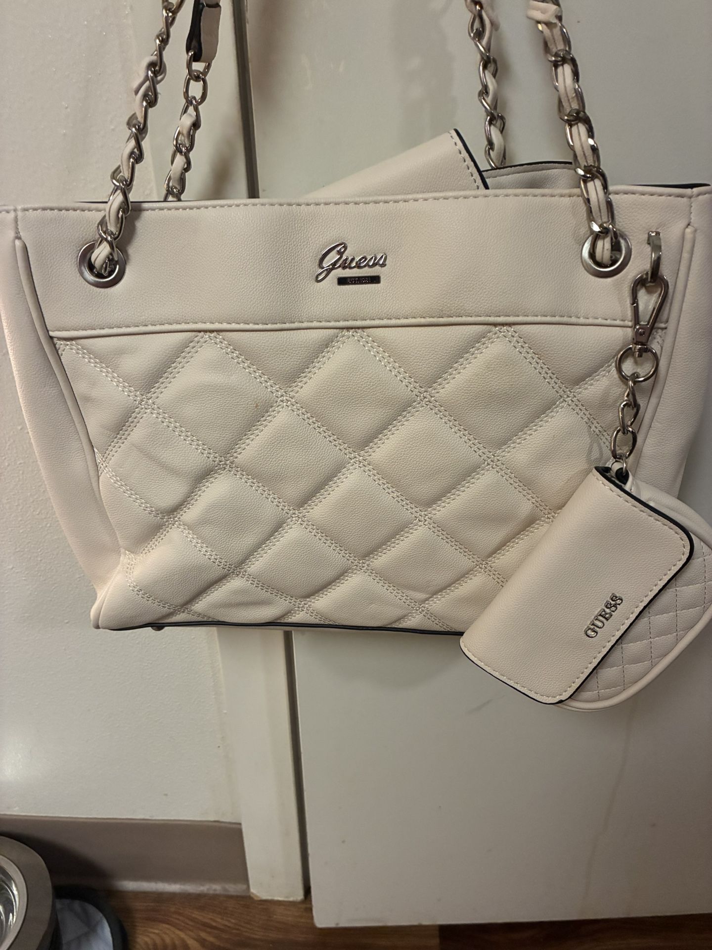 New White Guess Purse/Tote Bag