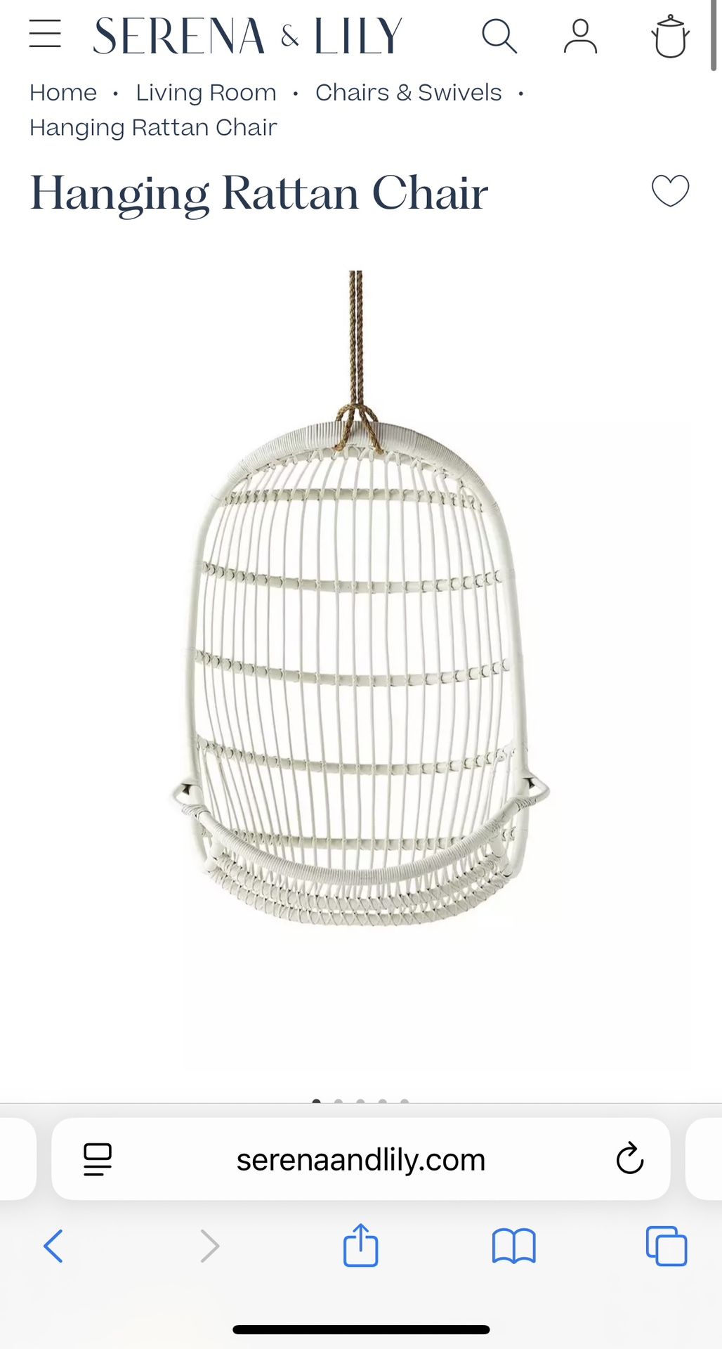 Serene And Lily Hanging Rattan Chair-PICKUP TODAY