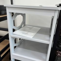 NEW 3-Tier Nightstand, Omega End Table with Storage Shelves, Stable Structure