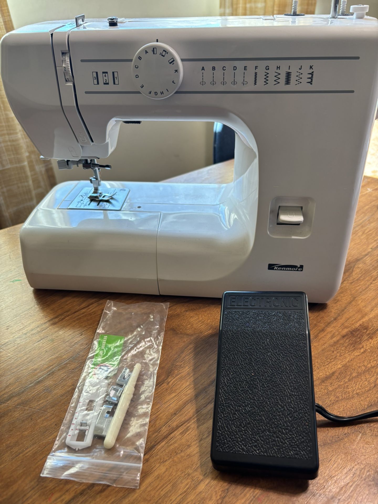 Kenmore Sewing Machine Model (contact info removed)3600 – Works Great, Includes Foot Pedal & Power Cord