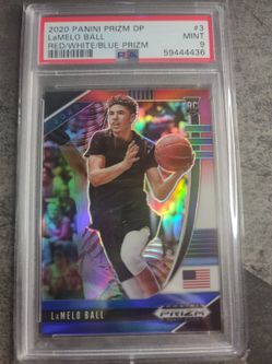 2020 Panini Prizm DP LaMelo Ball Red White Blue Prizm #3 PSA 9 RC Rookie Hornets