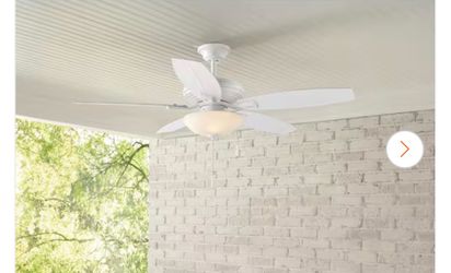 Hampton Bay North Pond 52 in. Indoor/Outdoor LED Matte White Ceiling Fan with Light Kit, Reversible Motor and Reversible Blades