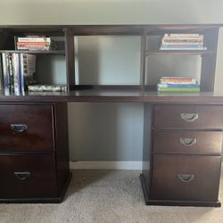 Solid Cherry Wood Desk with Hutch