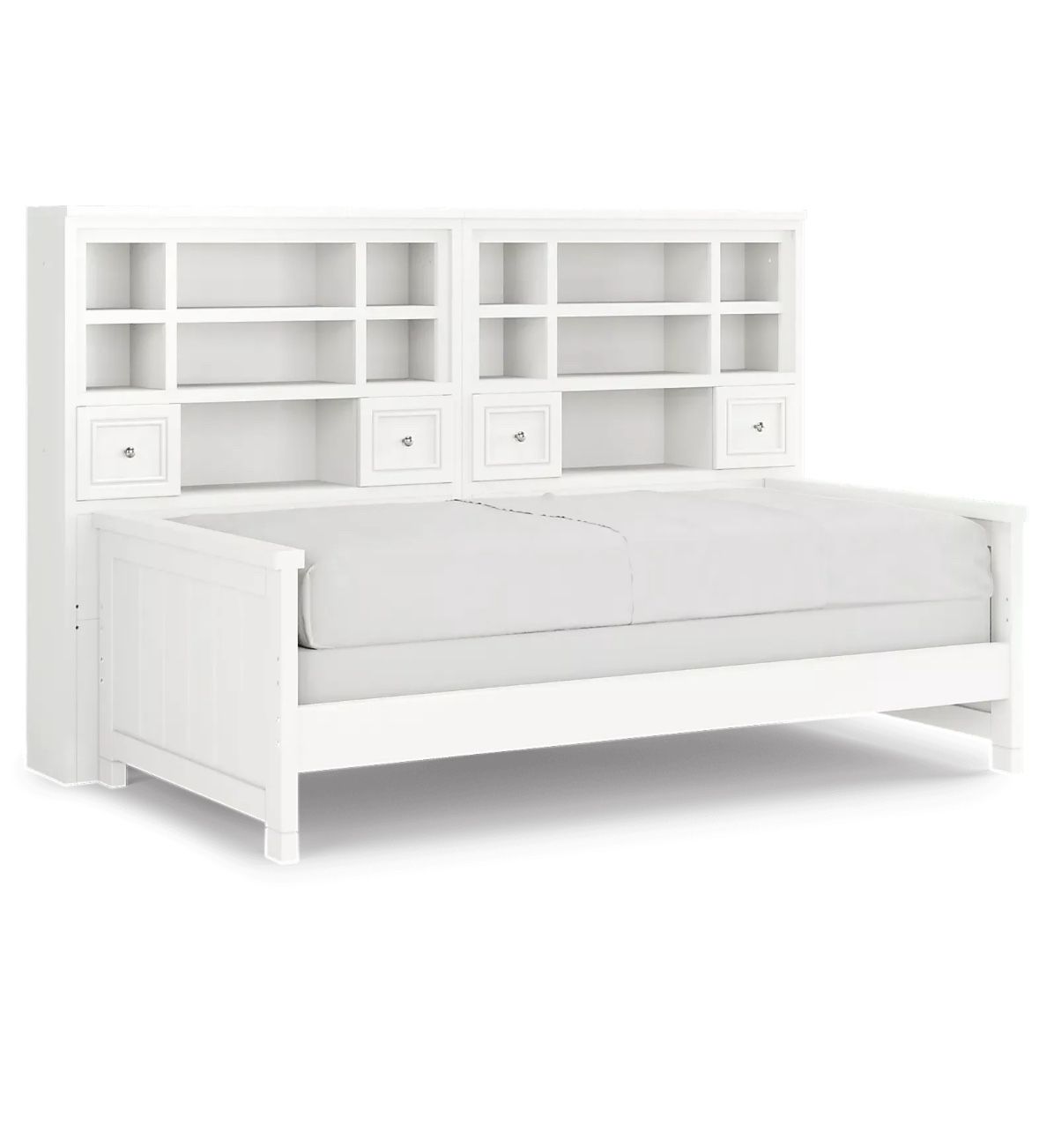 Rooms 2 Go Kids Twin Bed With Bookcase White