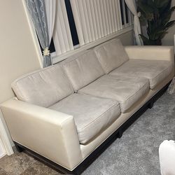 Beige living room sofa