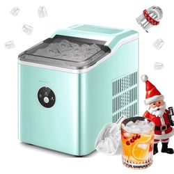 Ice Maker Countertop, 30 lbs Ice in 24 Hrs, 9 Bullet Ice in 5 Minutes, Mint Blue, NORTHCLAN