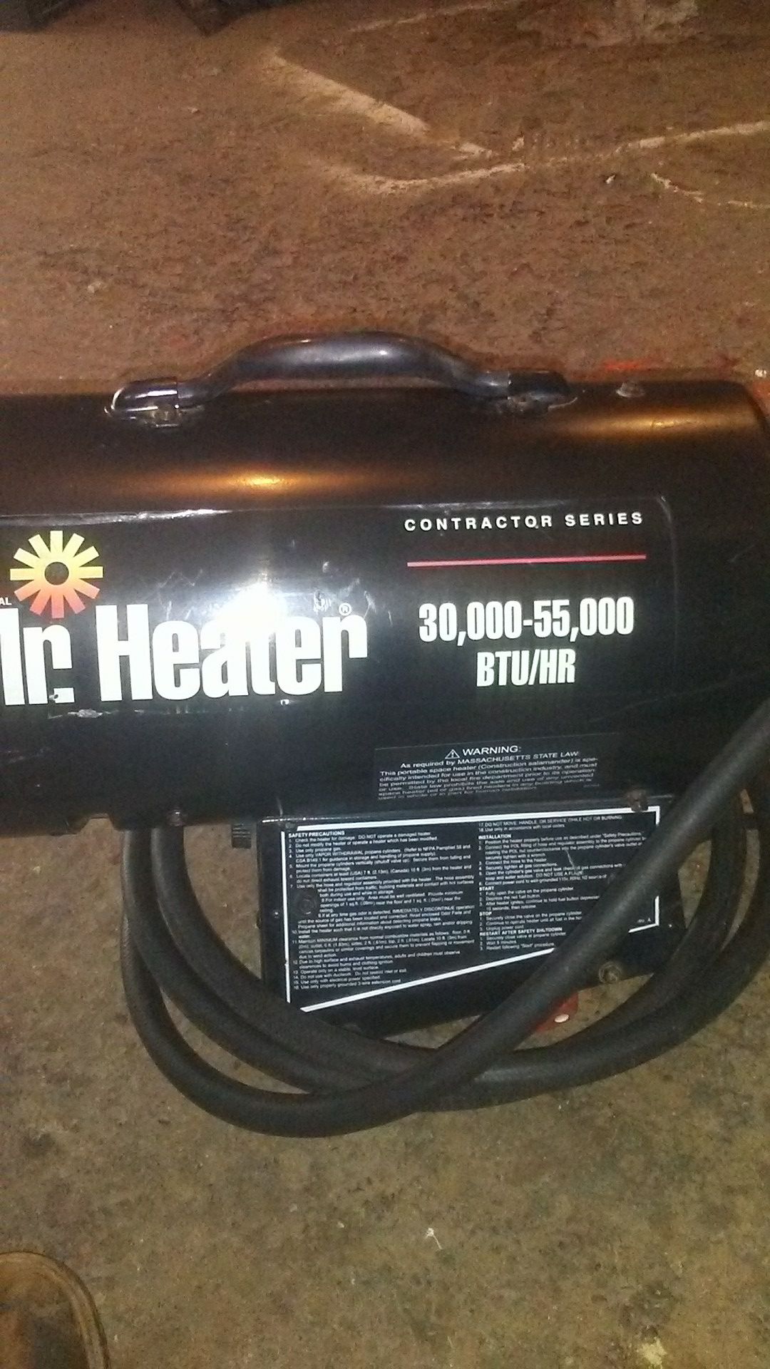 Mister heater contractor series 30.000 to 55.000 btus propane elec