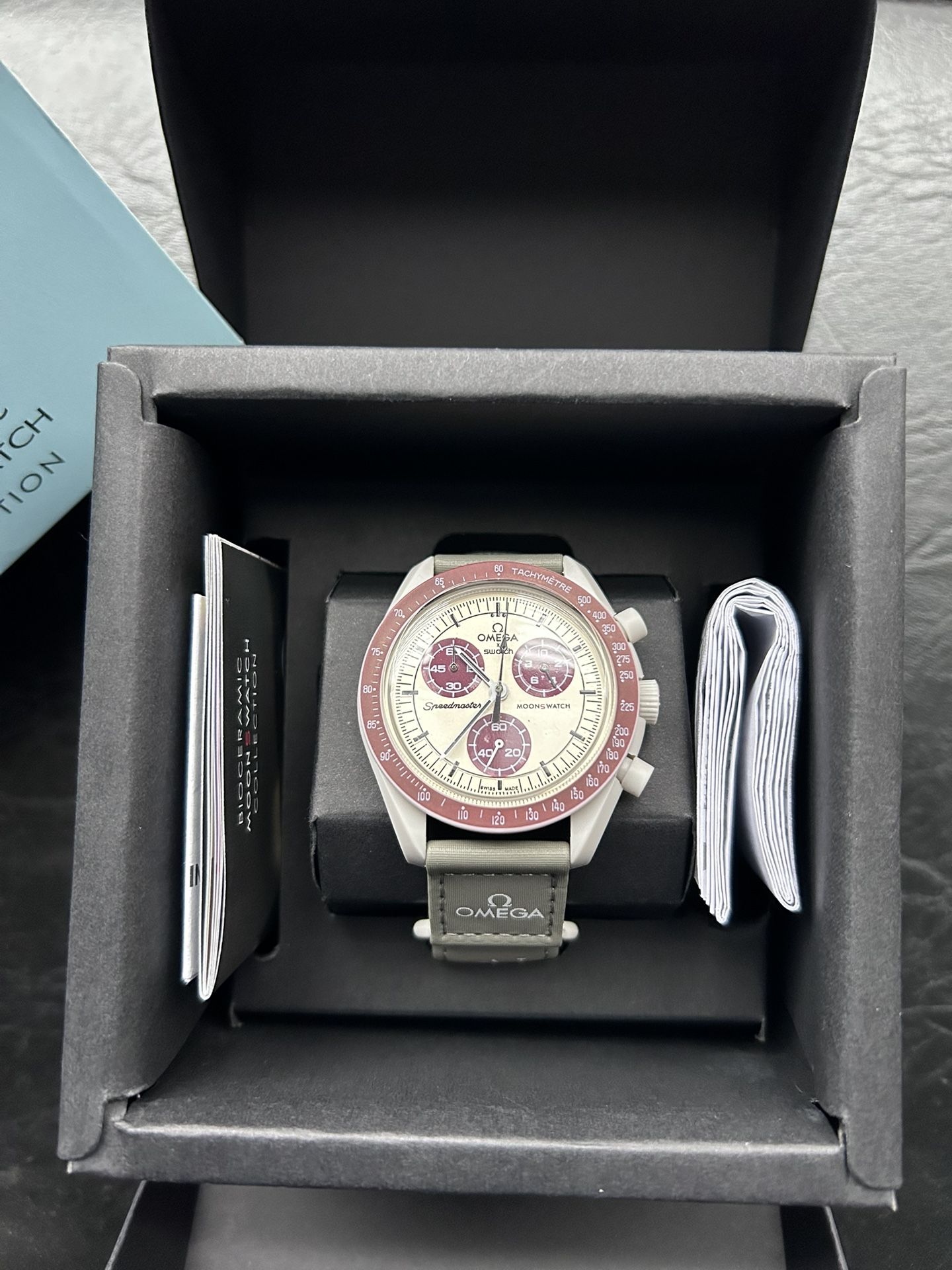 OMEGA X SpeedMaster Mission To Pluto Bioceramic Swatch With Box