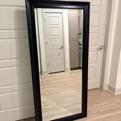 Large Full-Length Floor Mirror – Black Frame