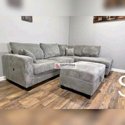 3pc Sectional sofa with ottoman  New in box 