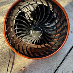 Commercial electric 16 in. 3-Speed Drum Floor Fan in Orange High Velocity Turbo
