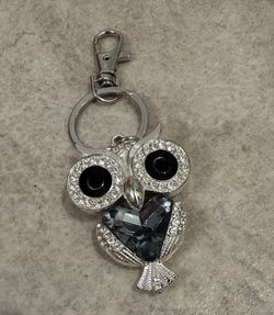 Silver Owl Key Chain Holder Purse Charm