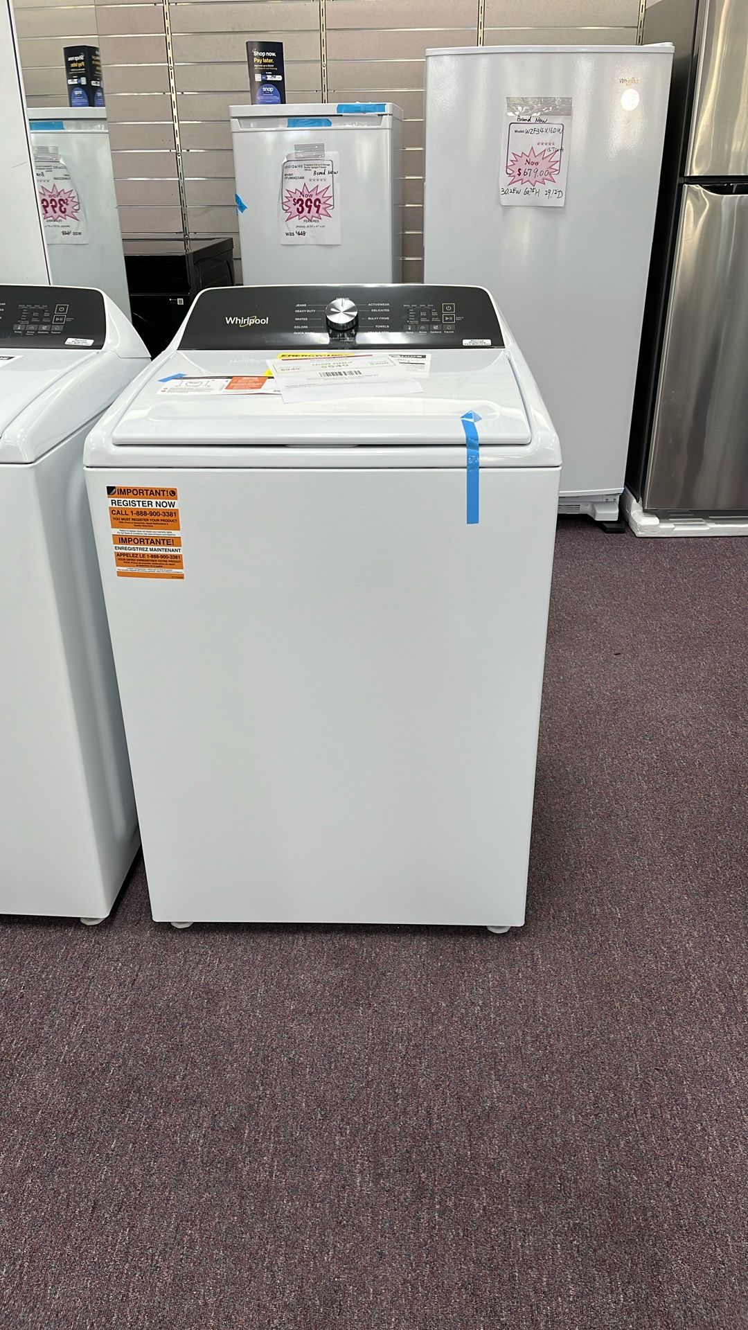 Washer Top Load New Open Box 1 Year Warranty 