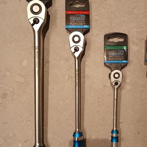100 Tooth Power Torque Ratchet Set. 1/2 Inch, 3/8 Inch, 1/4 Inch. $140 Set. Only $30
