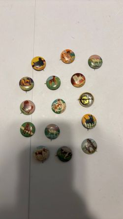 Vintage dog breed pinback buttons