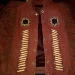 Leather Indian Needed Vest 