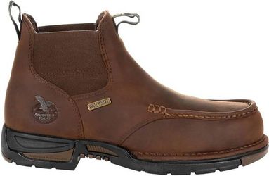 NEW Size 10.5 or 11 Wide Men WATERPROOF Work Boots Georgia Athens Chelsea Soft Toe Boot

Full-grain leather upper
Georgia waterproof system
High perfo