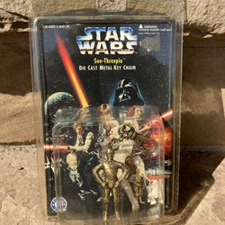 Star Wars C-3PO die cast metal keychain (1996)(never opened)